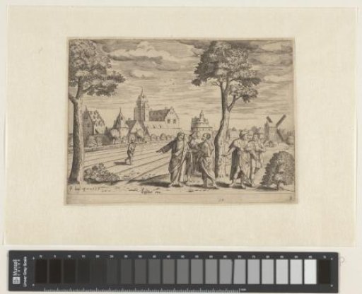 Landscape with the parable of the sower and a castle in the background