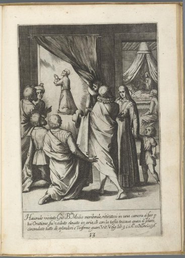 Filippo Neri hovering above the floor while praying