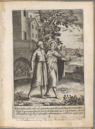 Filippo Neri falls from a donkey and accompanies H. Germano to Rome