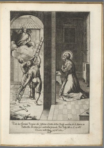 Filippo Neri sees Mary carrying the roof of the Santa Maria in Vallicella