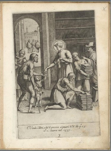 Filippo Neri sells his books and gives the money to the poor