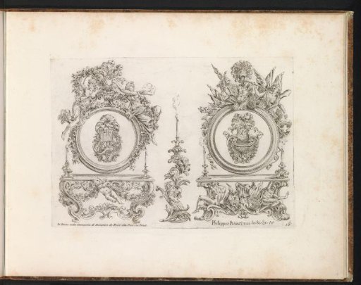 Two Designs for a Console Table and a Candelabrum