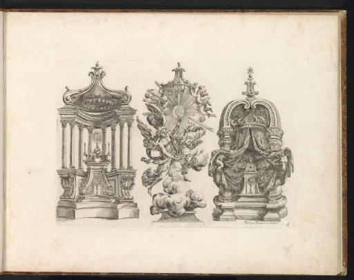 Three Designs for an Altar with a Sacrament Monstrance