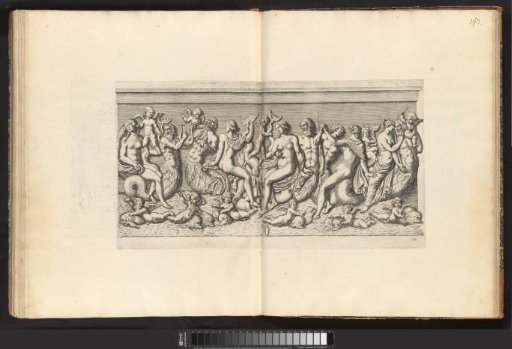 Two pedestals, one with Silenus on his donkey