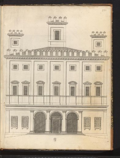 Front view of the hunting lodge La Rocca di Bassano