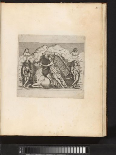 Bas-relief with a drunken satyr and the head of a lion