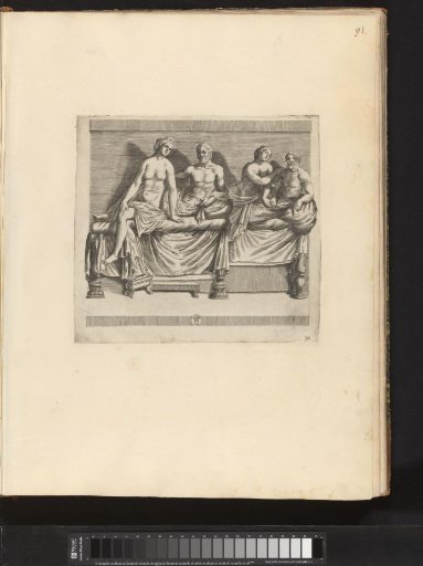 Bas-relief with a portrait of a married couple and angels
