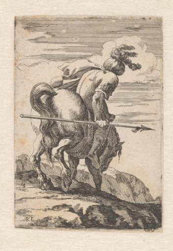 Oriental on horseback