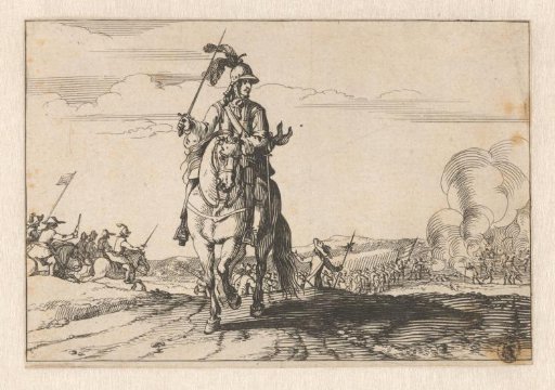 Horseman leaving the battlefield