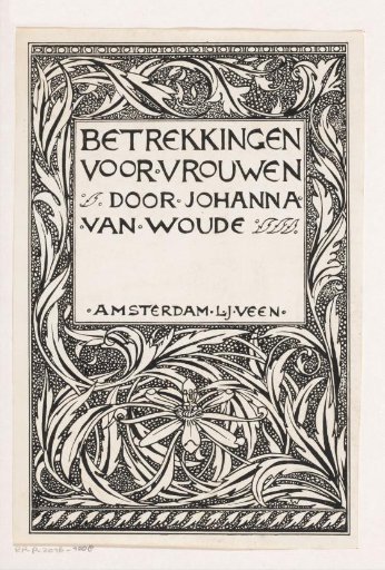 Binding design for: Johanna van Woude, Betrekkingen voor vrouwen, c. 1899-1910