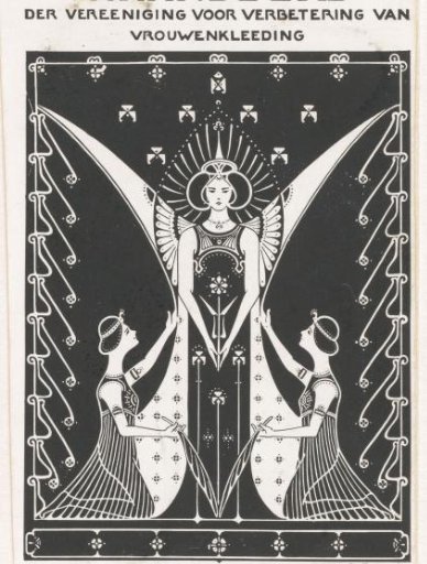 Cover design for: Maandblad der Vereeniging voor verbetering van vrouwenkleeding, c. 1901-1909