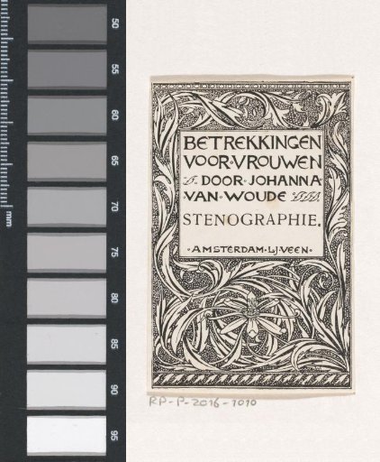 Cover design for: Johanna van Woude, Betrekkingen voor vrouwen: Stenographie, c. 1899-1910