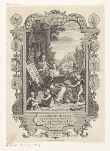 Cartouche with an allegory of the history of the Greeks