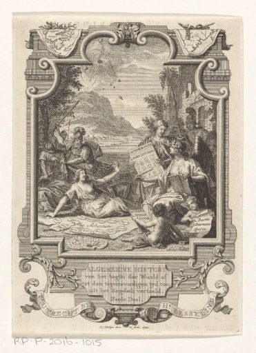Cartouche with an allegorical representation of History and Greek states