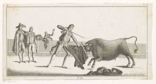 Matador challenges a bull