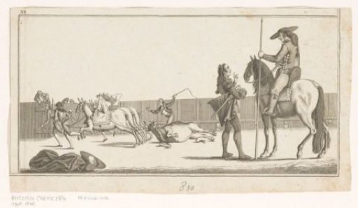Picador and matador after killing the bull