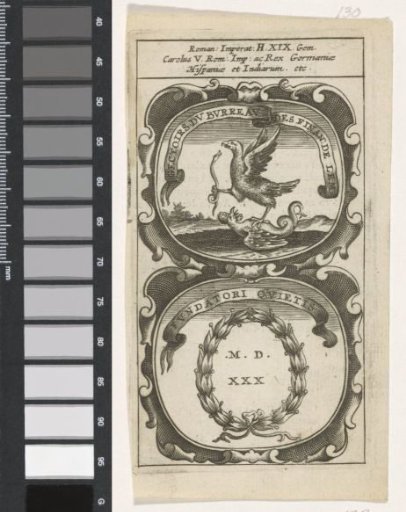 Eagle defeats a basilisk and a snake / Laurel wreath