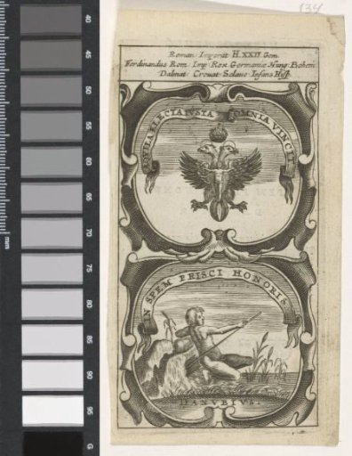 Double-headed eagle with a cross / River god Danube