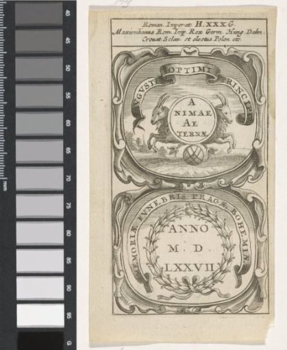 Two goats / Laurel wreath Anno 1577