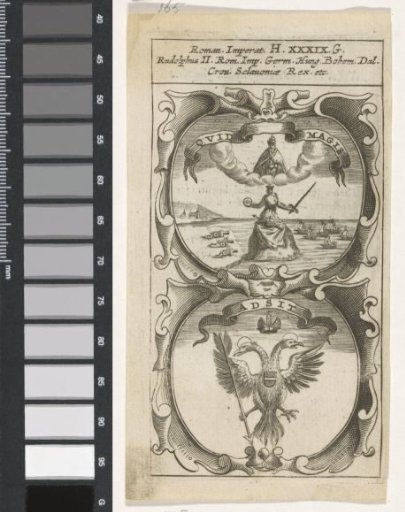 Justice and God the Father / Double-headed eagle with arrow