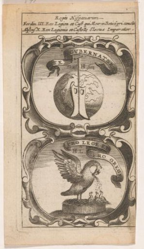 Globe with ship's belt / Pelican feeding her young