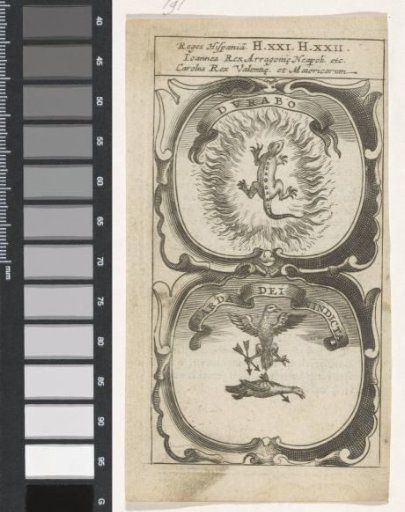 Fire salamander / Two eagles with arrows