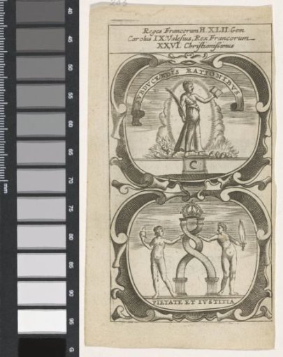 Woman in a halo / Two braided columns with a crown
