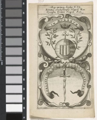 Royal Apple with Coat of Arms and Olive Branches / Kris Hanging from the Sky