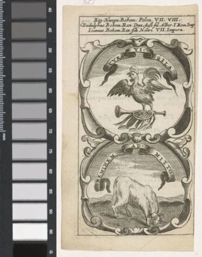 Trumpet with Rooster / Grazing Bull