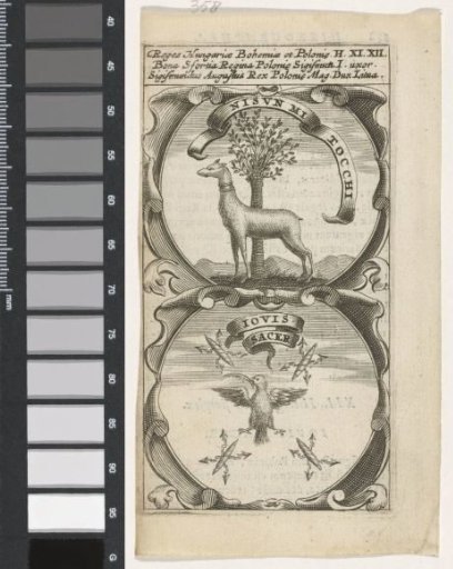 Dog by a Tree / Bird of Prey with Palm Branch Surrounded by Lightning Bolts