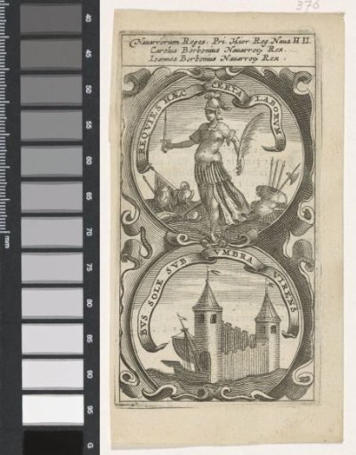 Minerva with palm branch / Ship entering a castle gate