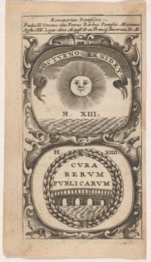 Sun above the sea / Bridge in a laurel wreath