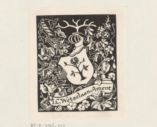 Ex libris of I.C. Wetselaar-Ament