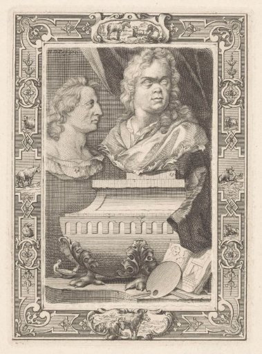 Busts of Gérard de Lairesse and Albert Flamen
