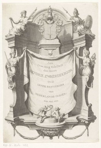 Achievement with the coat of arms of Hendrik Zwaerdekroon