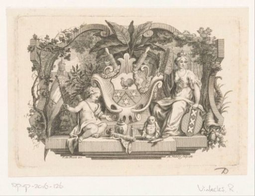 Allegory with the coat of arms of the Calkoen family