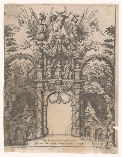 Triumphal arch erected in the Kipdorp near the Sint-Jacobskerk