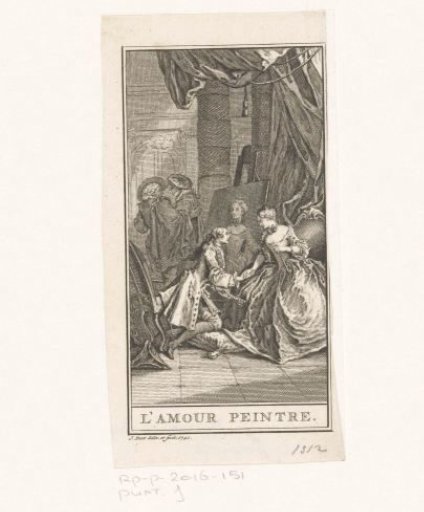 Painter declaring love to a woman