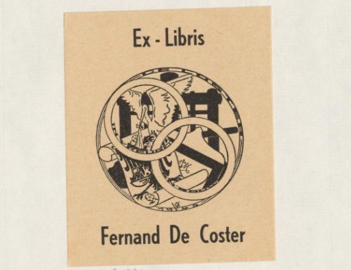 Ex libris of Fernand De Coster