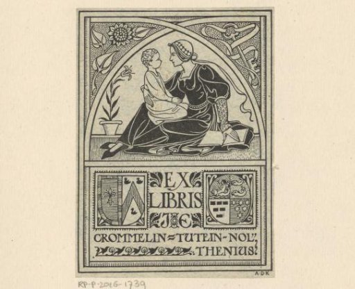 Ex libris of J.E. Crommelin-Tutein Nolthenius