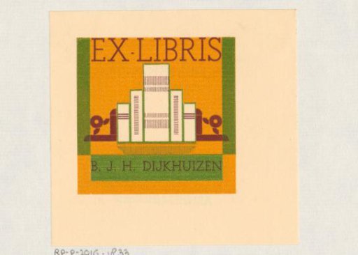 Ex libris of B.J.H. Dijkhuizen