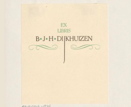 Ex libris of B.J.H. Dijkhuizen