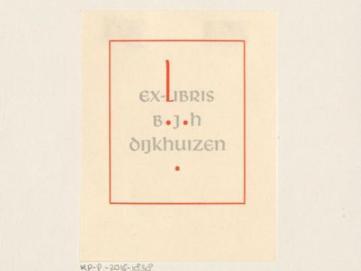 Ex libris of B.J.H. Dijkhuizen