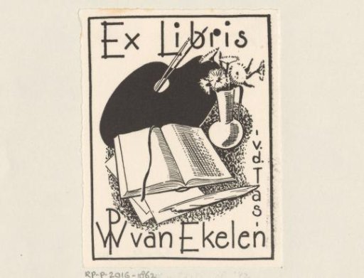 Ex libris of P.W. van Ekelen-van der Tas