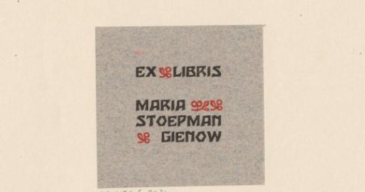 Ex Libris of Maria Stoepman-Gienow