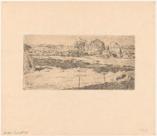 Field with haystacks