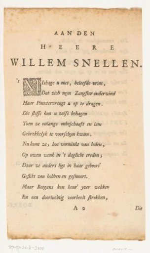 Dedication to Willem Snellen