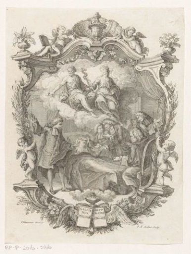 Men around a sickbed