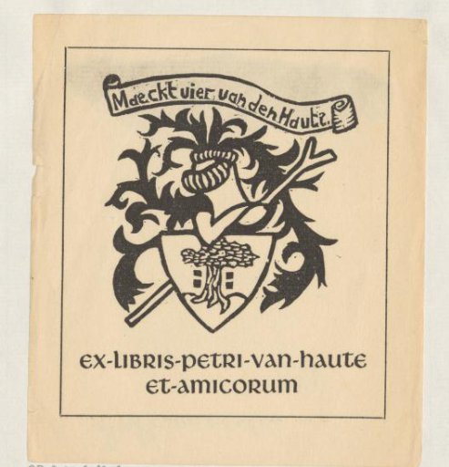 Ex libris of Petrus van Haute