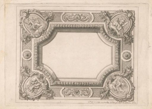 Ceiling with empty center panel